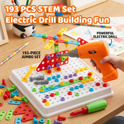 Kit de taladro y construcción STEM para niños de 3 a 8 años