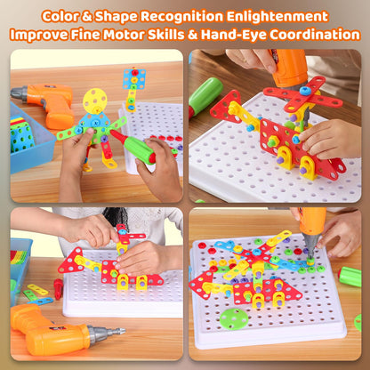 Kit de taladro y construcción STEM para niños de 3 a 8 años