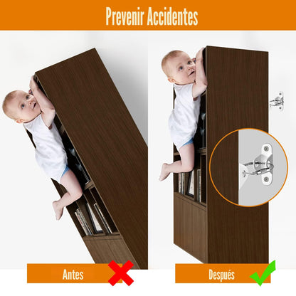 Anclajes para Muebles (10 Paquetes) Anclajes Anti-Volcado para Muebles a Prueba de Bebés