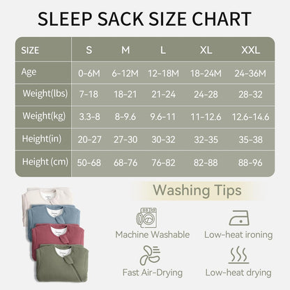 Saco de Dormir de Rayón Hecho de Bambú 0-6 Meses Saco de Dormir de Manga Larga 1.5 Tog