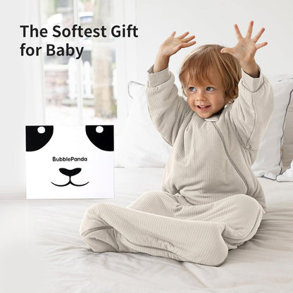 Saco de Dormir de Rayón Hecho de Bambú 0-6 Meses Saco de Dormir de Manga Larga 1.5 Tog