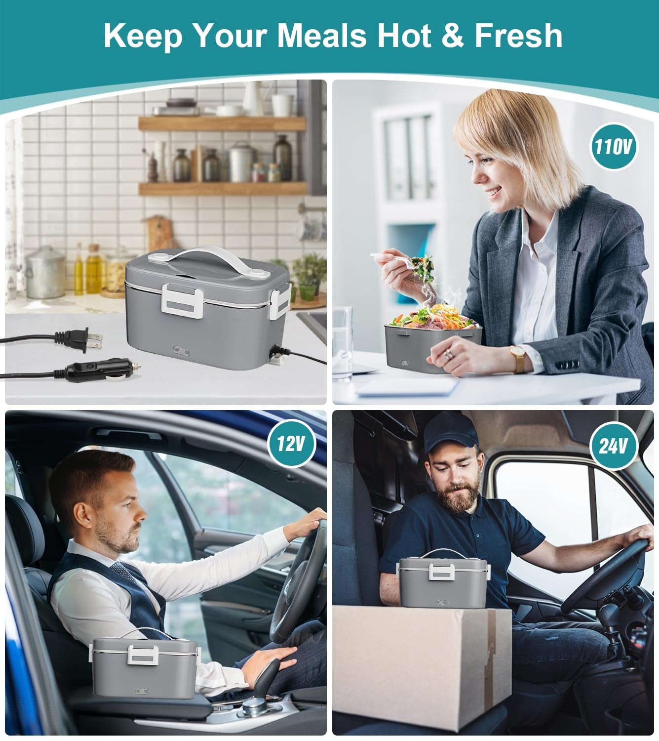 Fiambrera eléctrica, 80 W 1.8 L