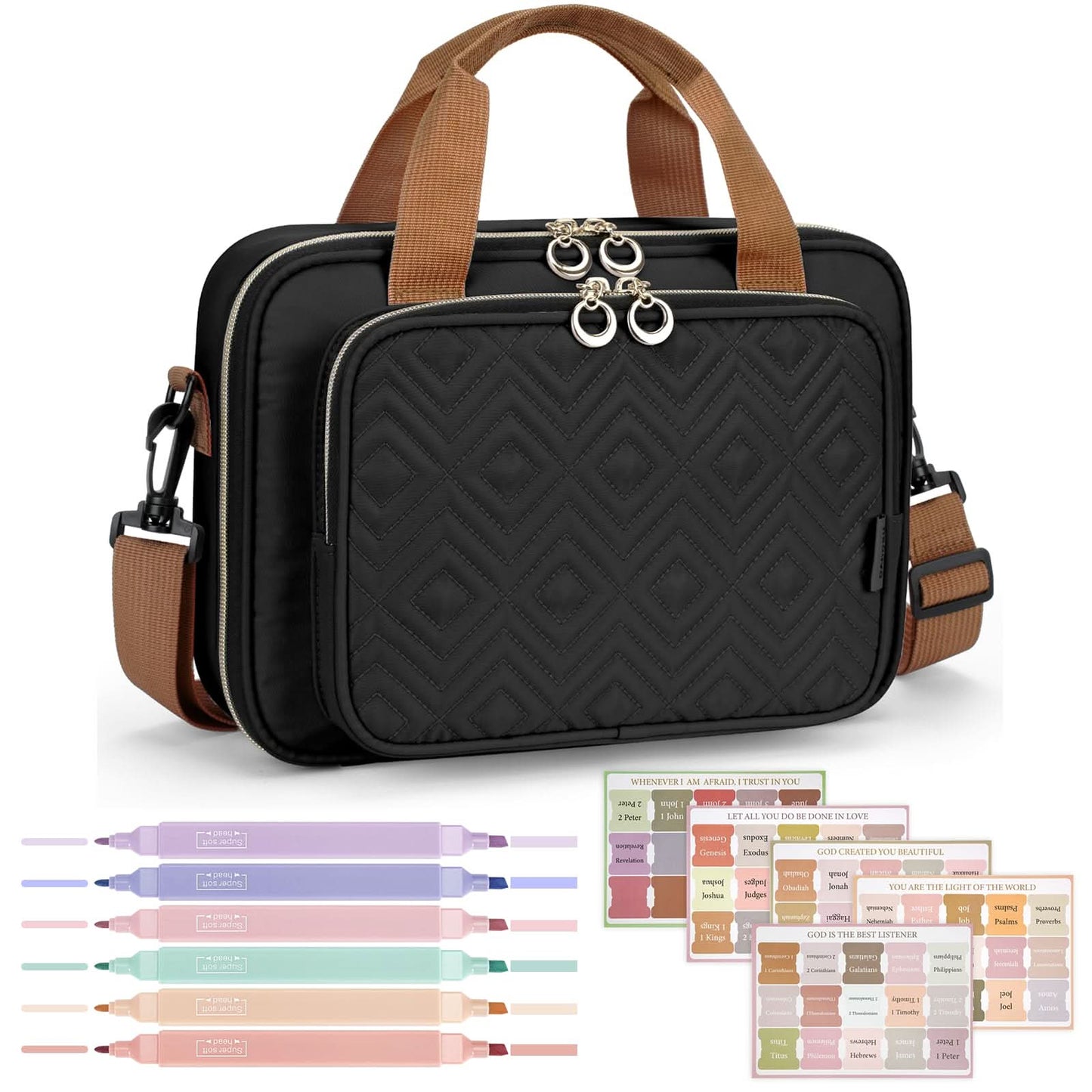 Funda para la Biblia para mujer, bolsa de transporte grande para la Biblia