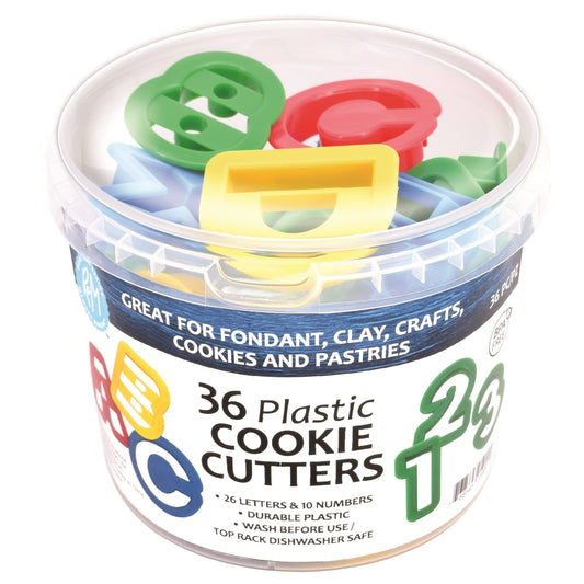 Cortadores de galletas con letras y números internacionales de R&M de 1,5 pulgadas