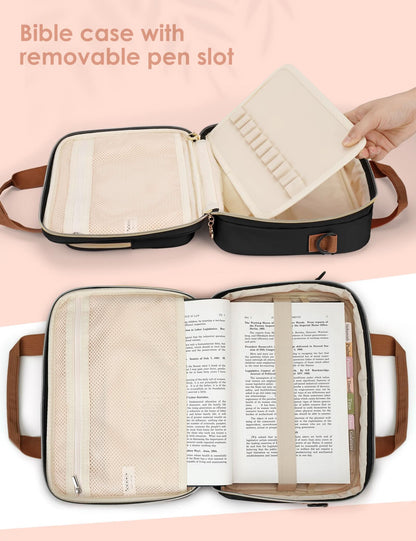 Funda para la Biblia para mujer, bolsa de transporte grande para la Biblia