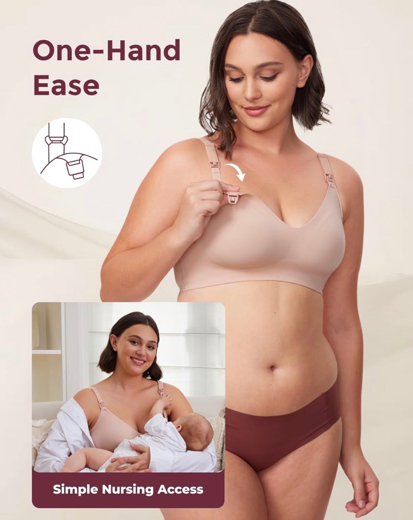 Momcozy YN21 - Brasier de lactancia para lactancia materna, sin costuras, 3XL