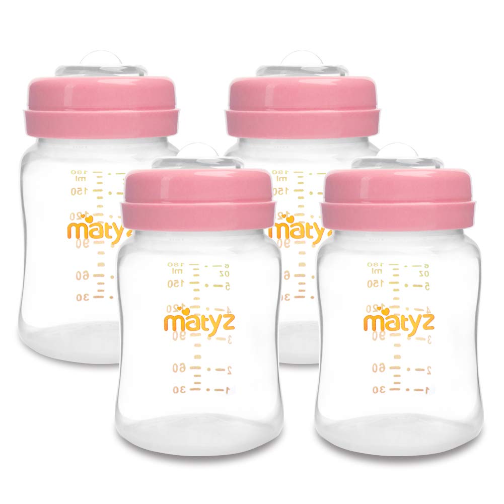 3-PACK Breast Milk Collection and Storage Bottles (Pink, 6oz Each)