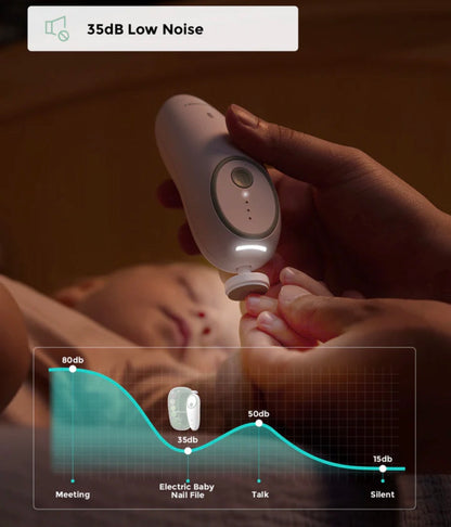 Lima eléctrica para uñas de bebé Momcozy – Luz LED, bajo nivel de ruido