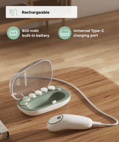 Lima eléctrica para uñas de bebé Momcozy – Luz LED, bajo nivel de ruido