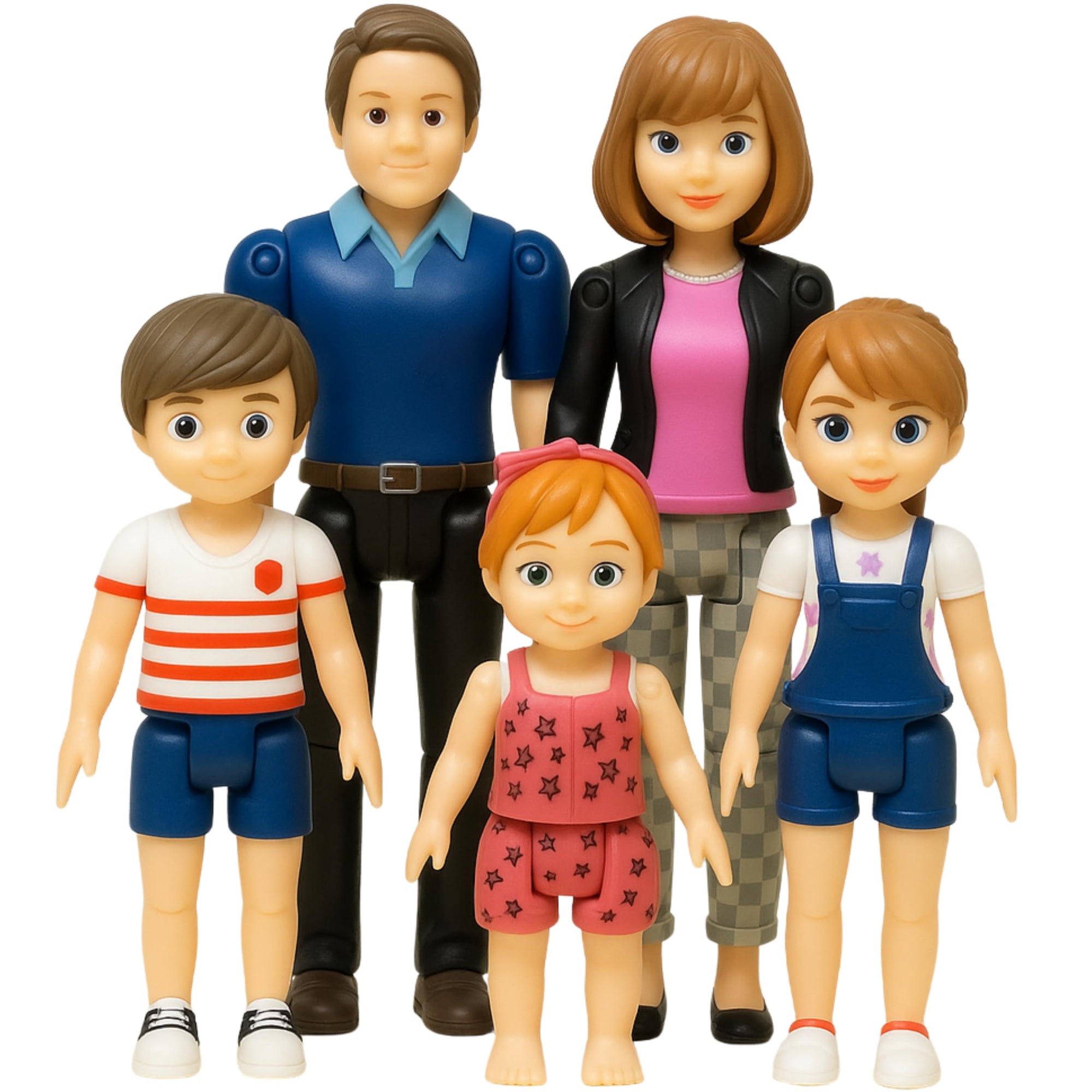 Family Dollhouse People - Figuras de personas de casa de muñecas - 5 figuras de acción articulables
