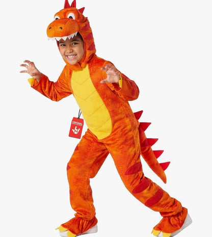 Morph - Disfraz de dinosaurio naranja para niños, 5-7 años