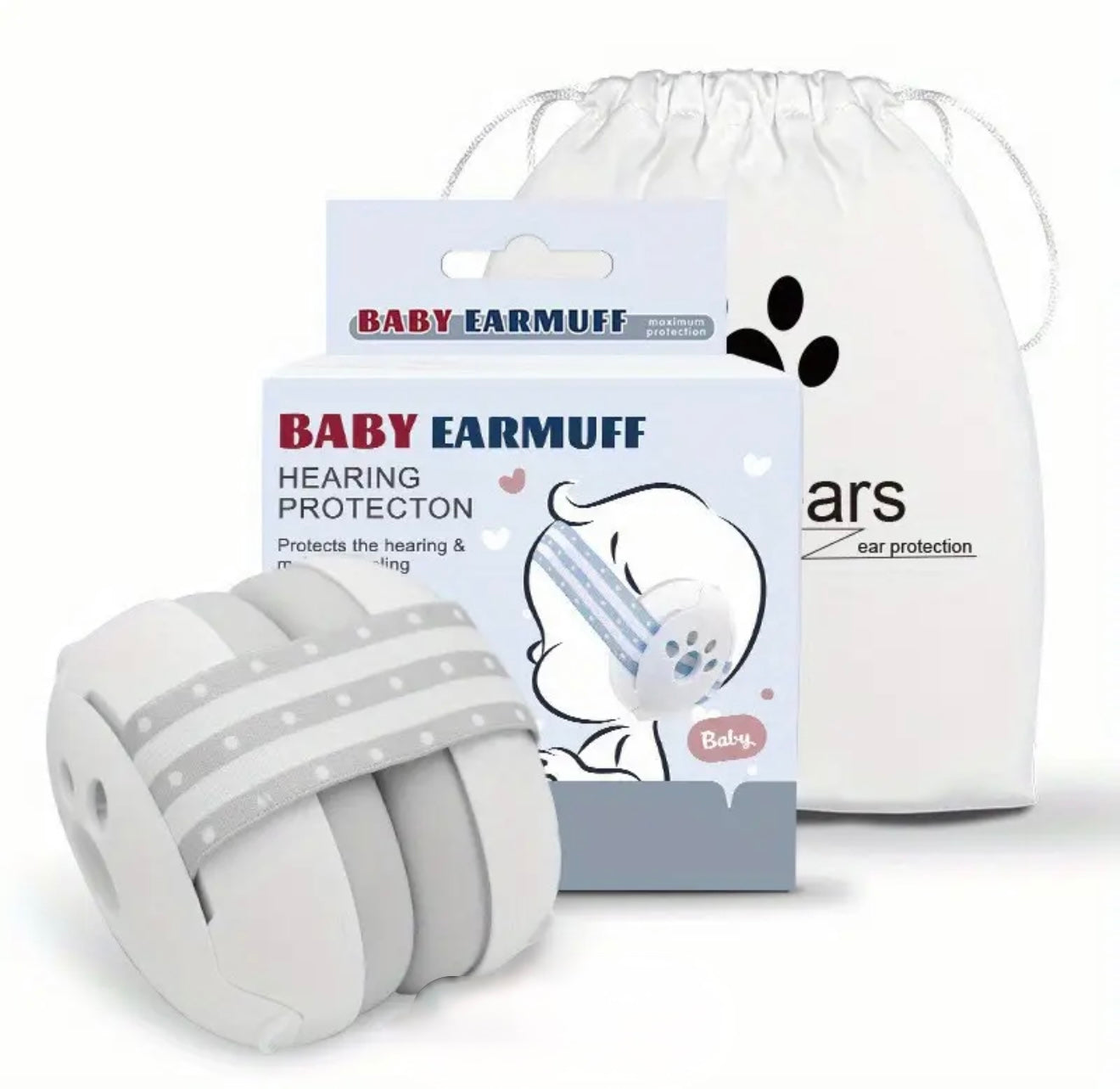 Orejeras para cancelación de ruido, color gris