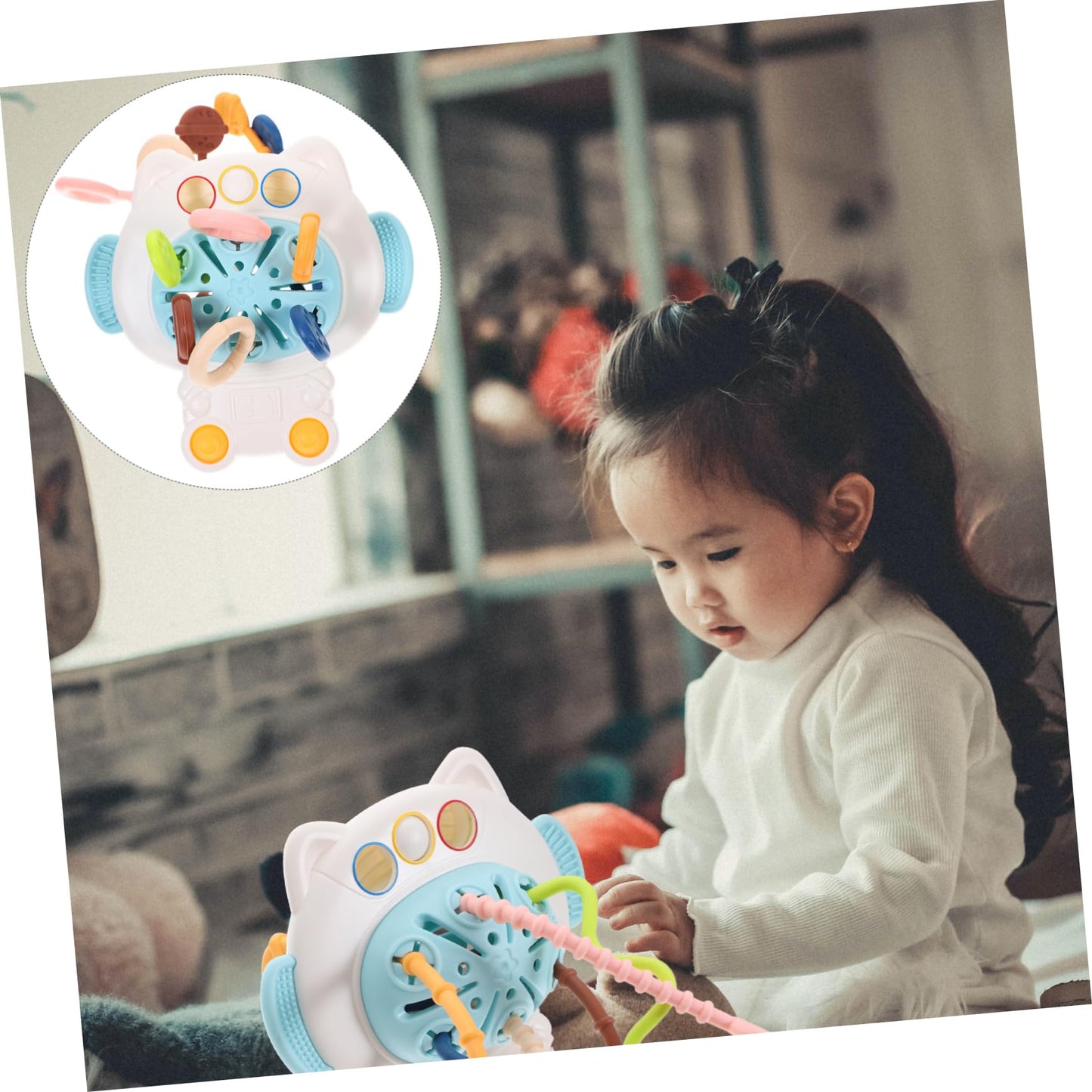 Juguetes con cordón para la dentición del baño