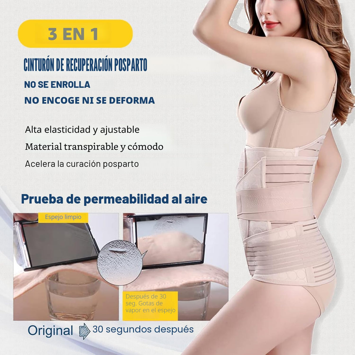 ChongErfei Faja modeladora de recuperación de posparto 3 en 1 para abdomen, talla L
