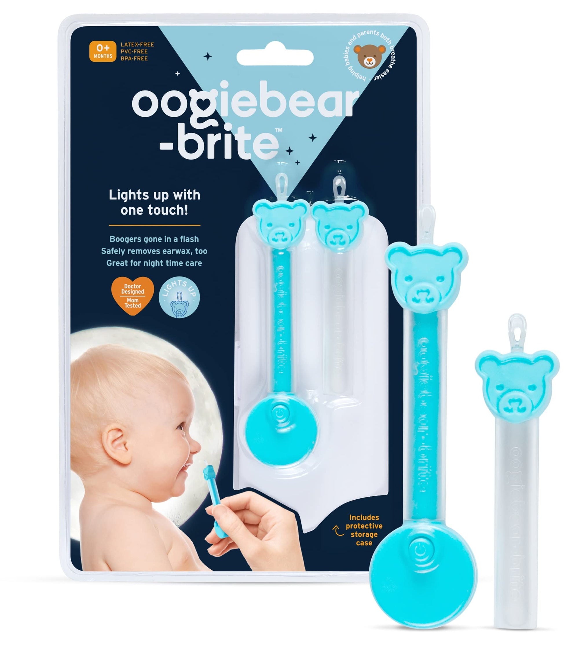 oogiebear Brite - Limpiador de nariz para bebés y herramienta de eliminación de cera de oídos