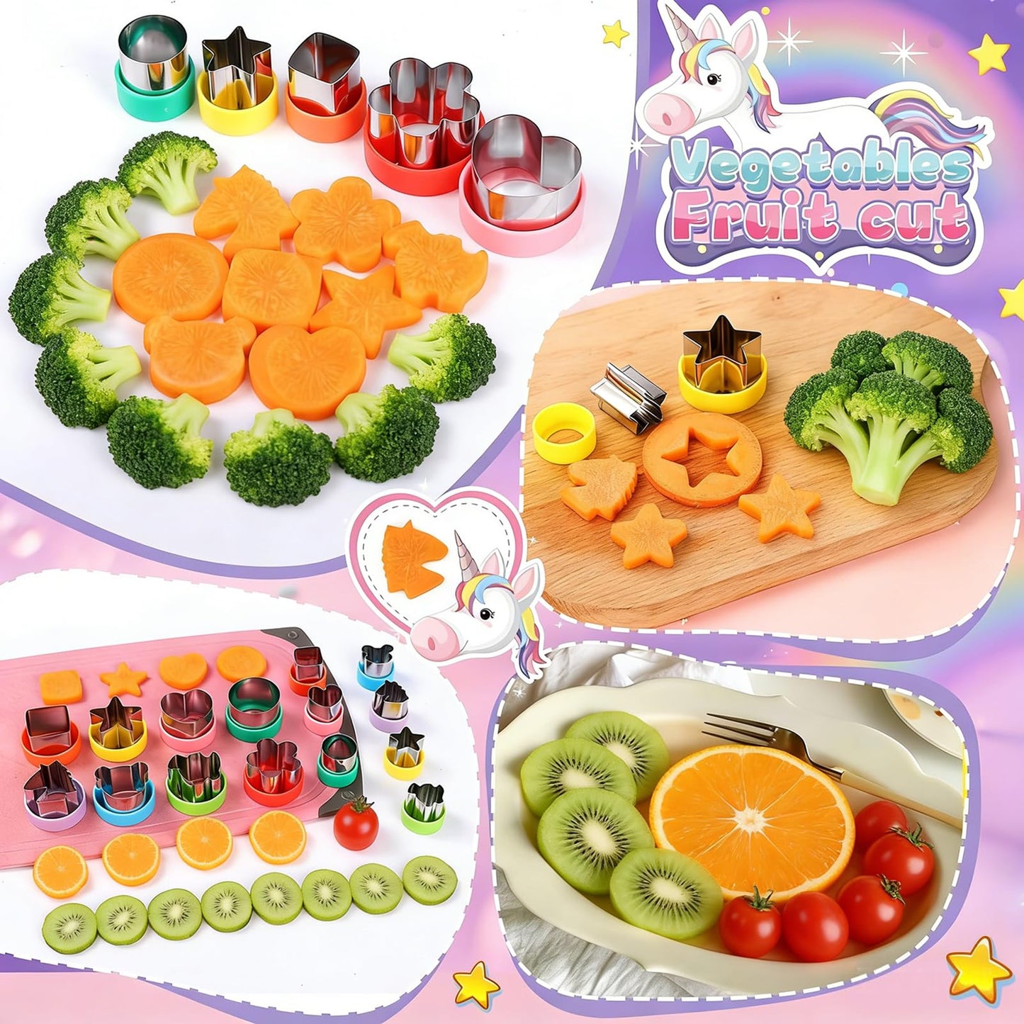 Juego de 26 cortadores de sándwich – 8 moldes grandes con forma de animal y 16 cortadores de galletas pequeños