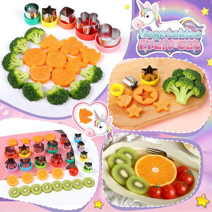 Juego de 26 cortadores de sándwich – 8 moldes grandes con forma de animal y 16 cortadores de galletas pequeños