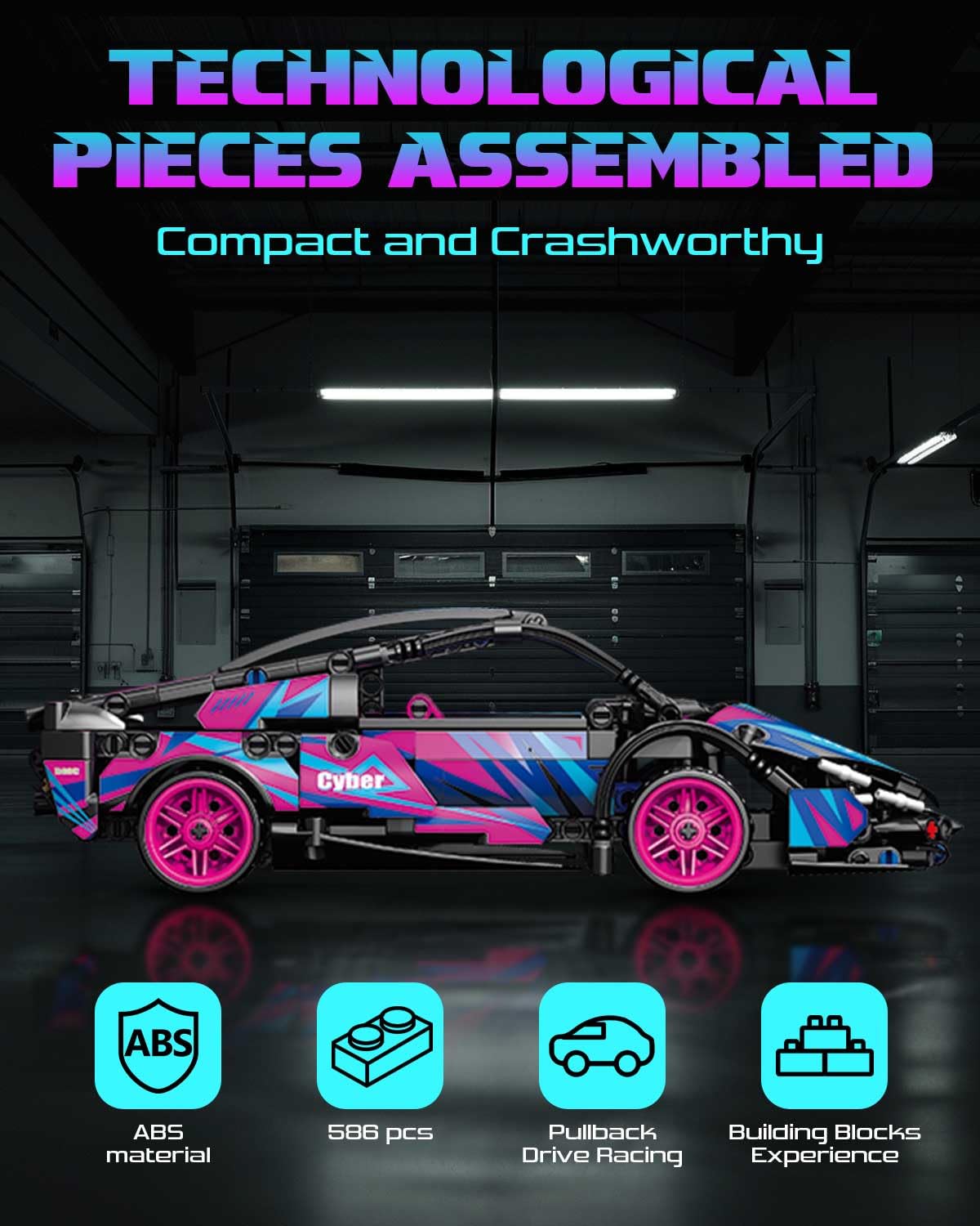 Sosuy Juegos de ladrillos de construcción modelo de coche deportivo