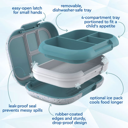 Bentgo Chill Kids - Lonchera a prueba de fugas, caja Bento de 4 compartimentos