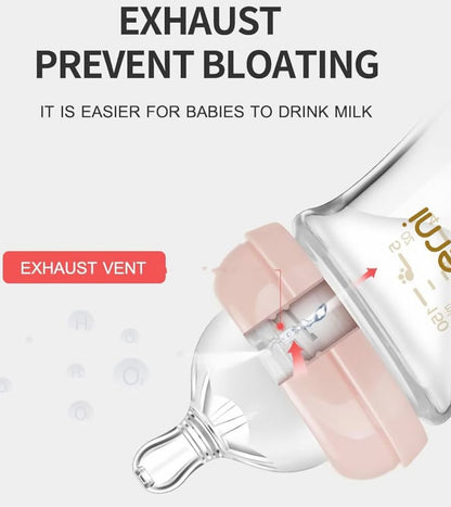 Oberni biberones de cristal, biberón anticólico para lactancia materna con respuesta natural