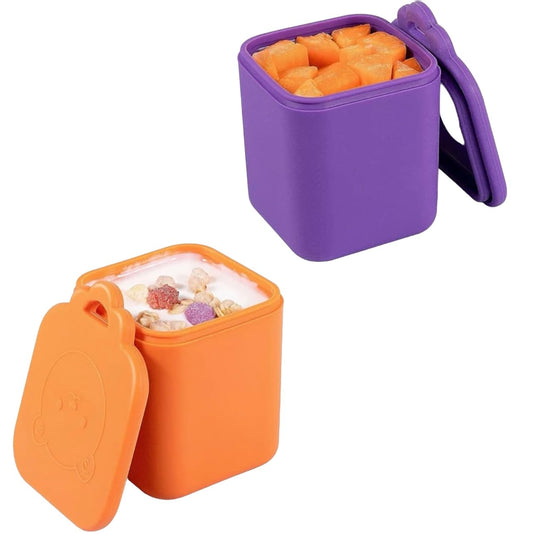 Paquete de 2 recipientes de silicona a prueba de fugas para salsas para llevar