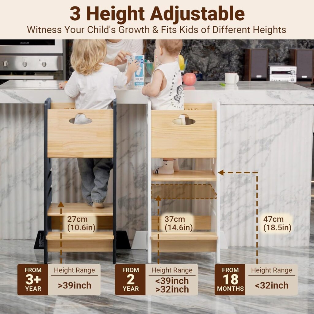 Torre de Aprendizaje Montessori Ajustable de 3 Niveles