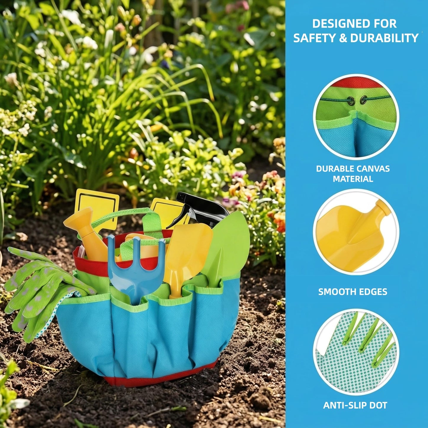 Juego de 8 herramientas de jardín para niños