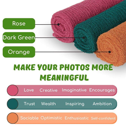 Sunmig Accesorios de fotografía para recién nacidos, 3 piezas de envolturas elásticas para bebés