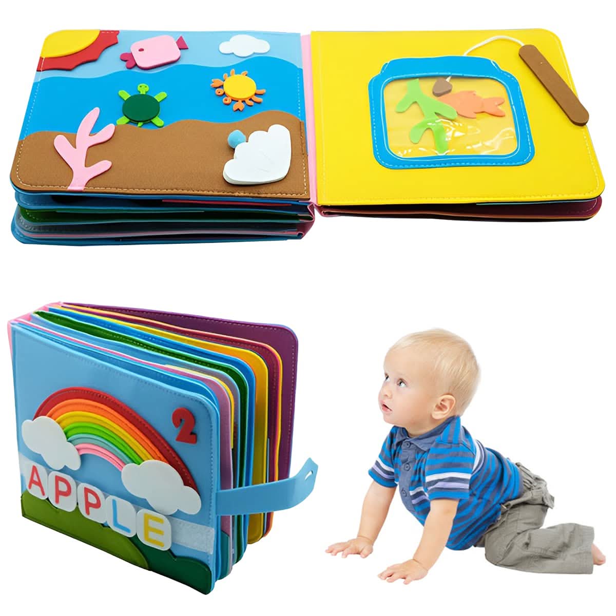 HOTBEST Montessori - Libro de tela para niños pequeños