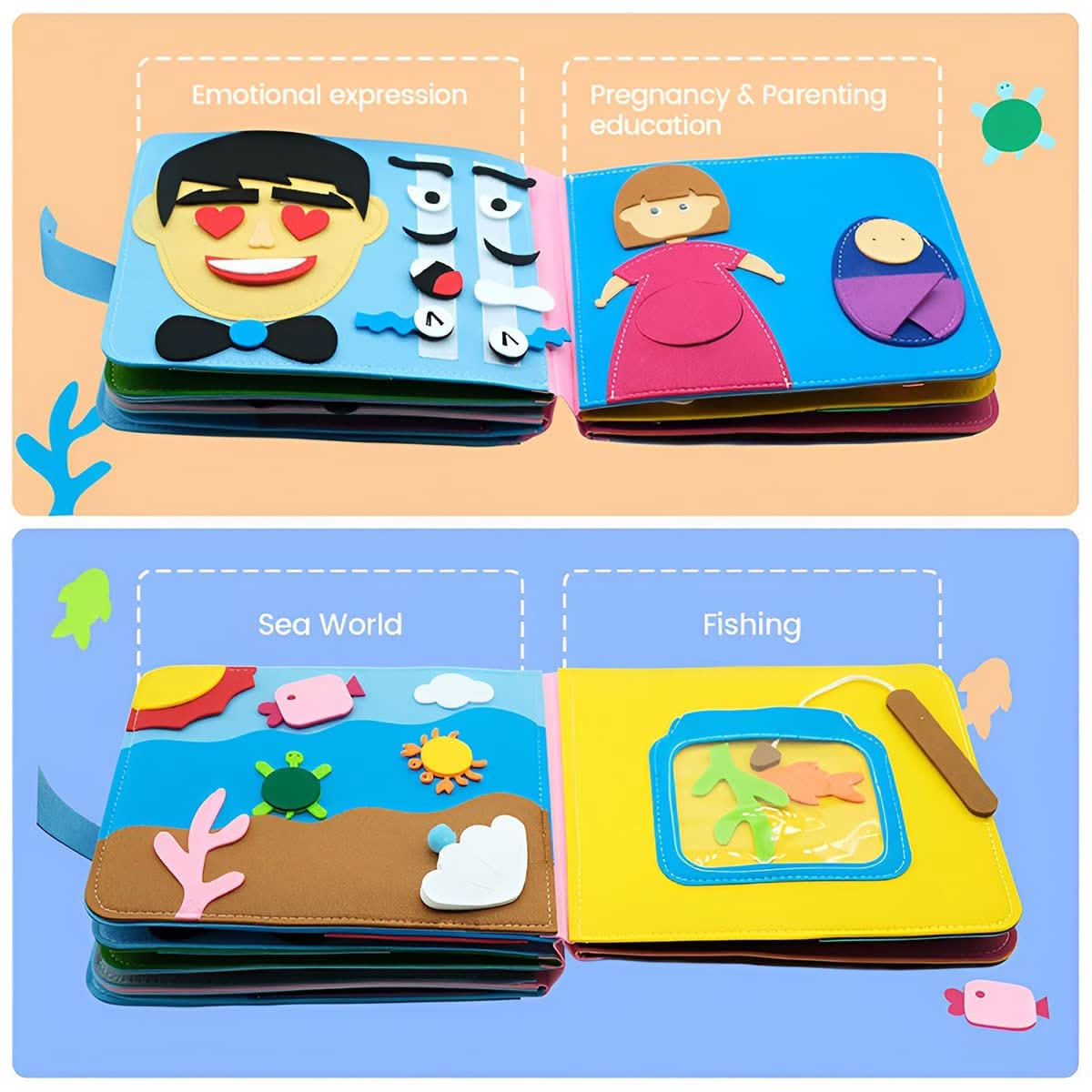 HOTBEST Montessori - Libro de tela para niños pequeños