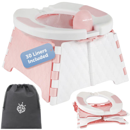 Jool Baby Silla portátil de entrenamiento para ir al baño con bolsa de viaje y 30 forros