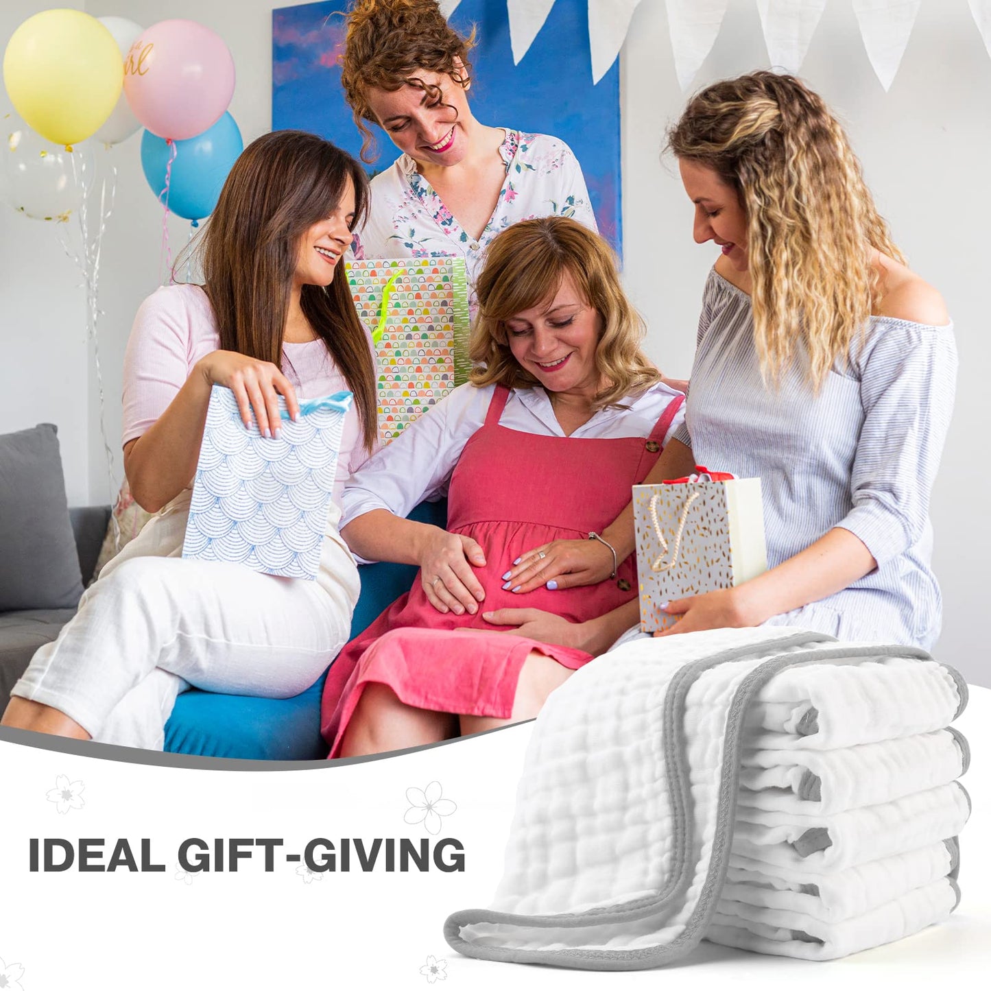 MUKIN Paños de muselina para bebés, paños de algodón ultra suaves