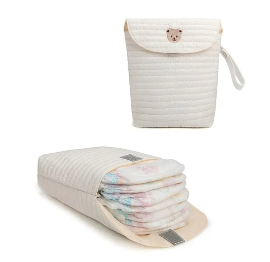 Bolsa de pañales de lona Oxford de gran capacidad, portátil para viajes