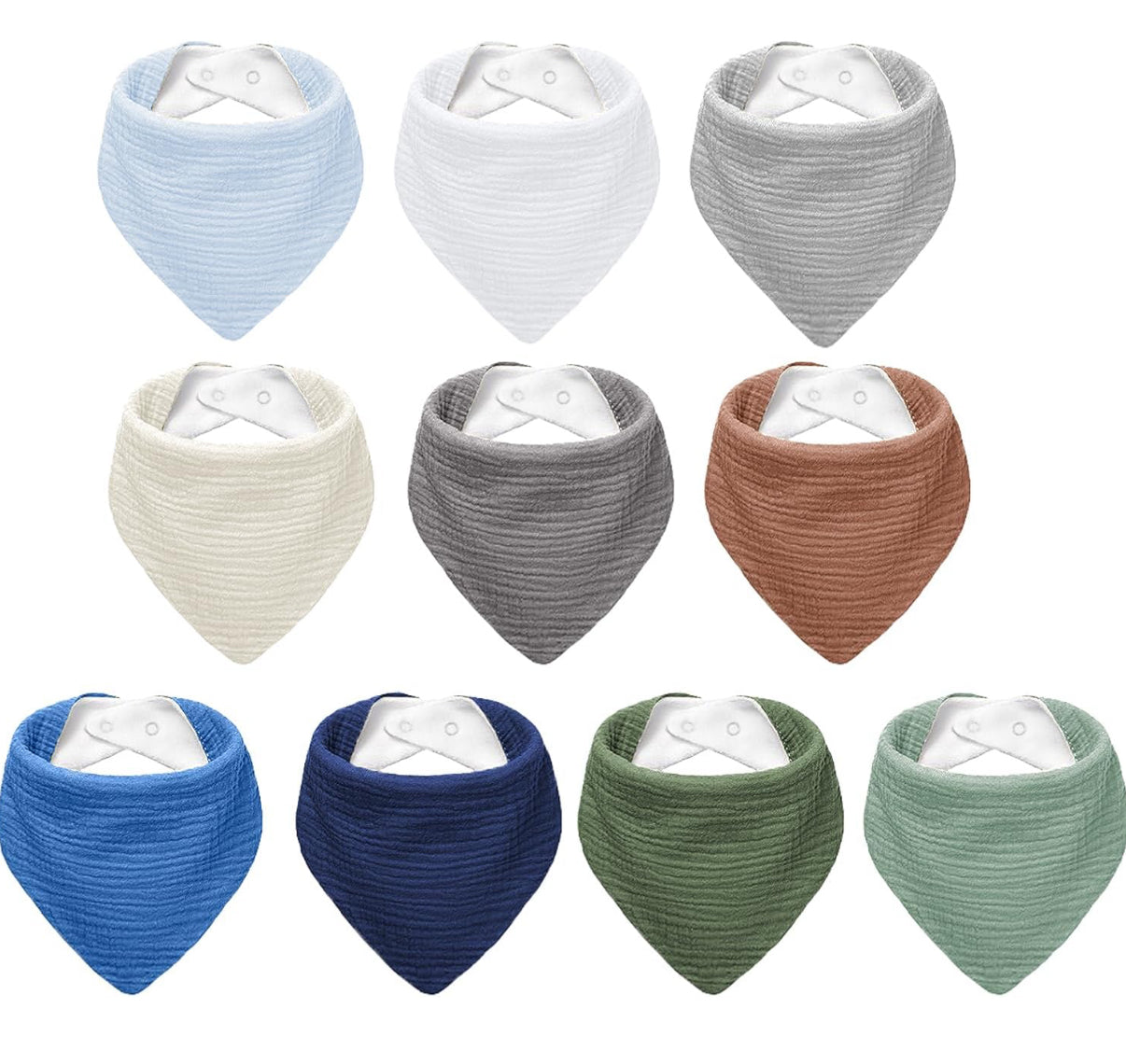 Paquete de 10 baberos de muselina para bebé