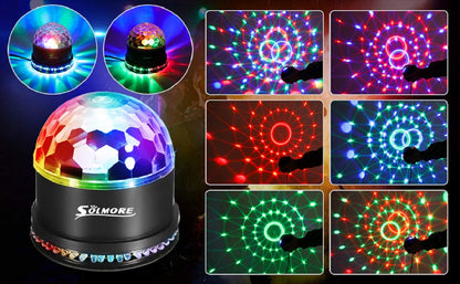 Luces de bola de discoteca, luces de fiesta LED RGB activadas por sonido SOLMORE 12W
