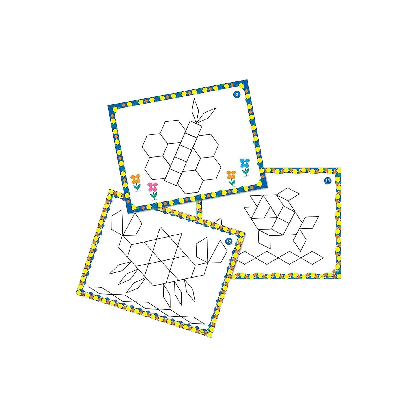 Learning Resources Tarjetas de diseño de bloques de patrones, reconocimiento de color, juguete STEM