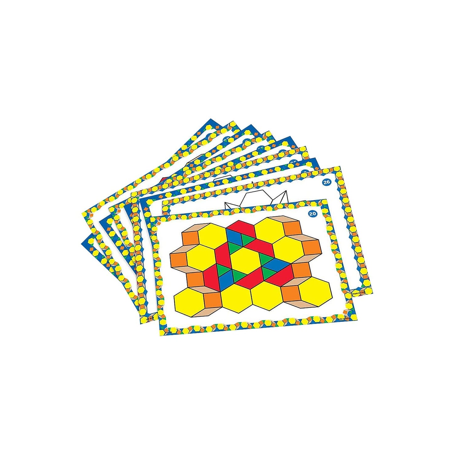 Learning Resources Tarjetas de diseño de bloques de patrones, reconocimiento de color, juguete STEM
