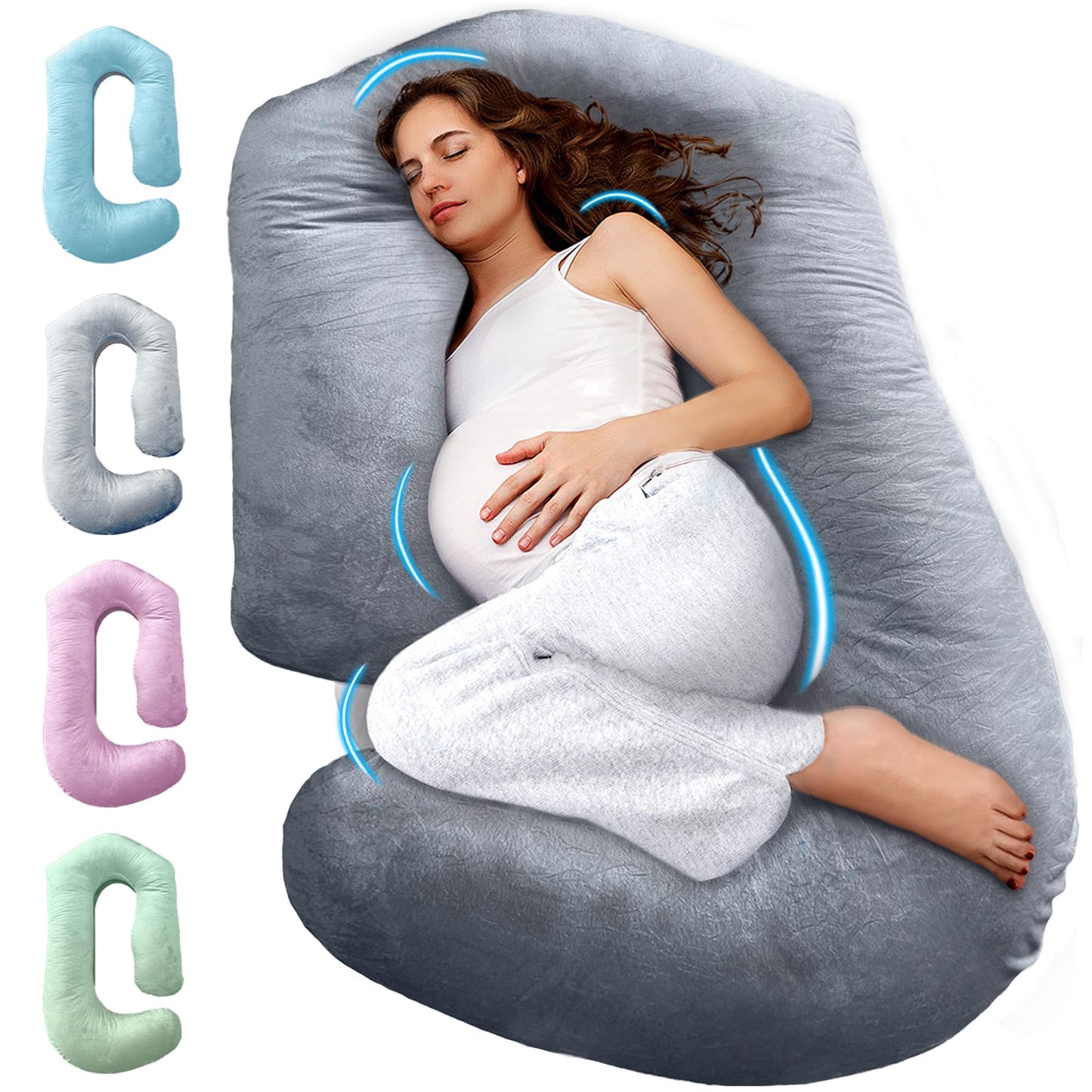 PILLANI - Almohadas de embarazo para dormir – Almohadón de maternidad de 57 pulgadas