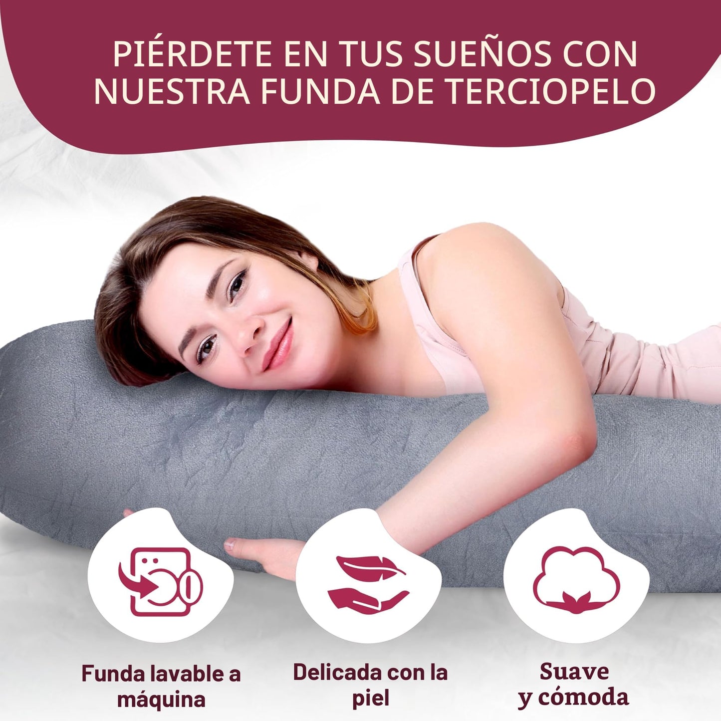 PILLANI - Almohadas de embarazo para dormir – Almohadón de maternidad de 57 pulgadas