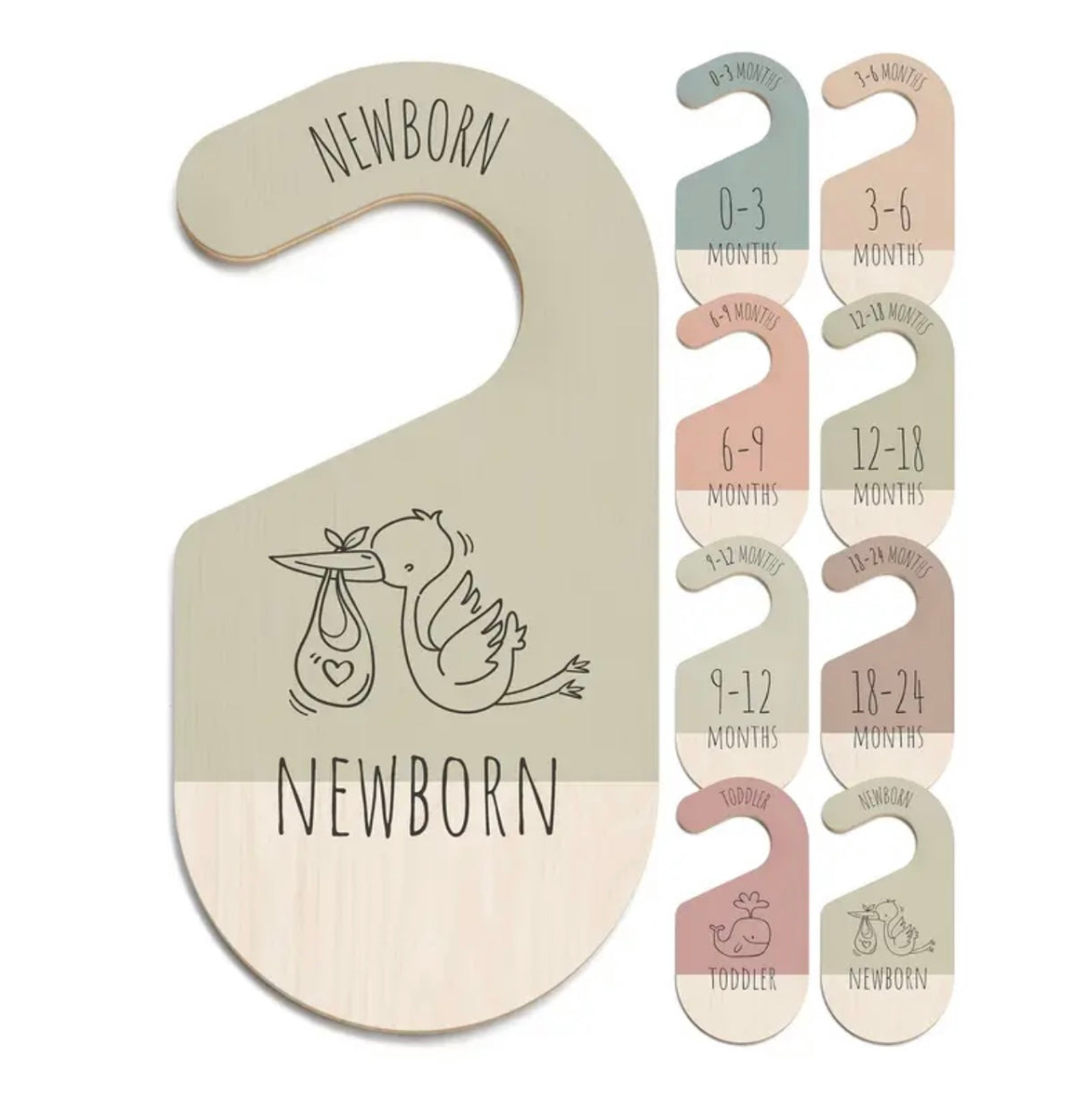 8 piezas de juego de separadores de armario de madera linda