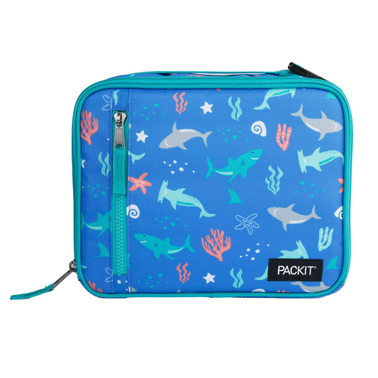 PackIt Lonchera clásica congelable, tiburón marino, fabricada con tecnología EcoFreeze plegable