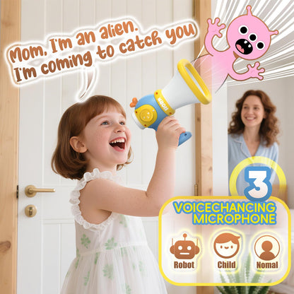 Cambiador de voz para niños, juguete de megáfono con 3 grabadores de efectos de sonido y música