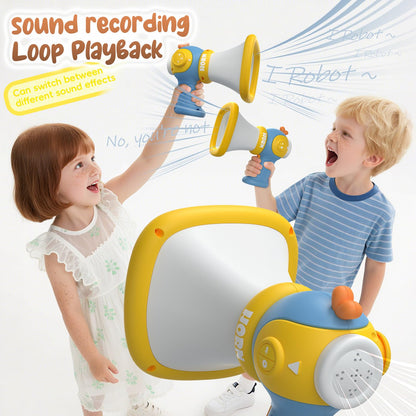 Cambiador de voz para niños, juguete de megáfono con 3 grabadores de efectos de sonido y música
