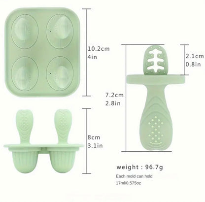 Juego de moldes de silicona para bebés, teething, beige