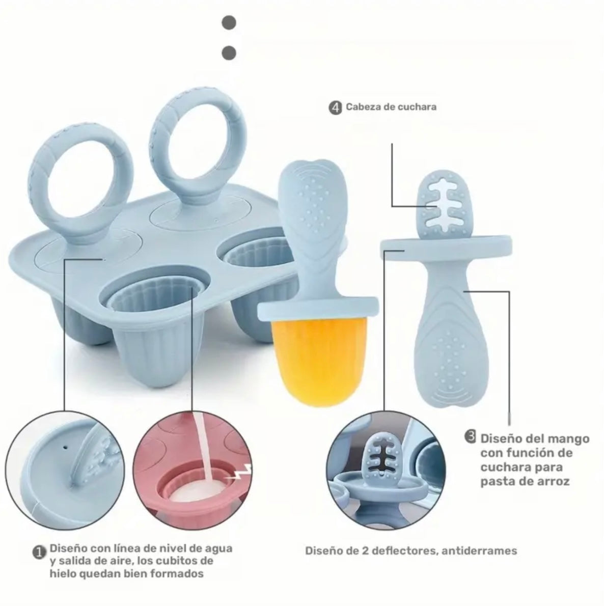 Juego de moldes de silicona para bebés, teething, beige