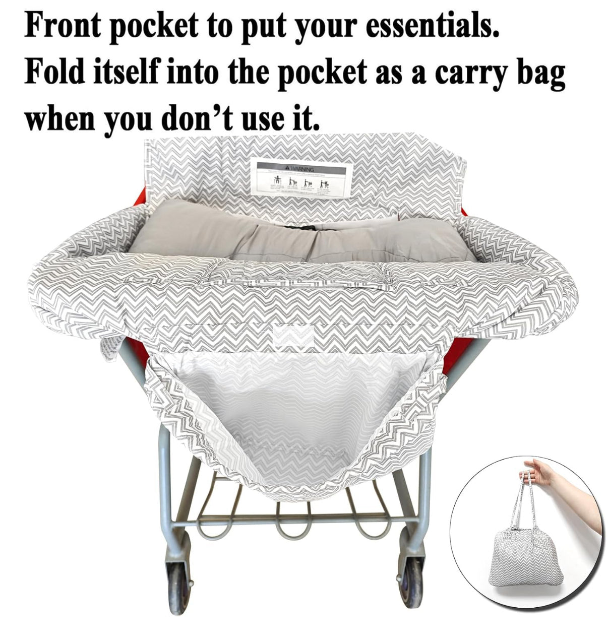 Almohada suave 2 en 1 para carrito de compras