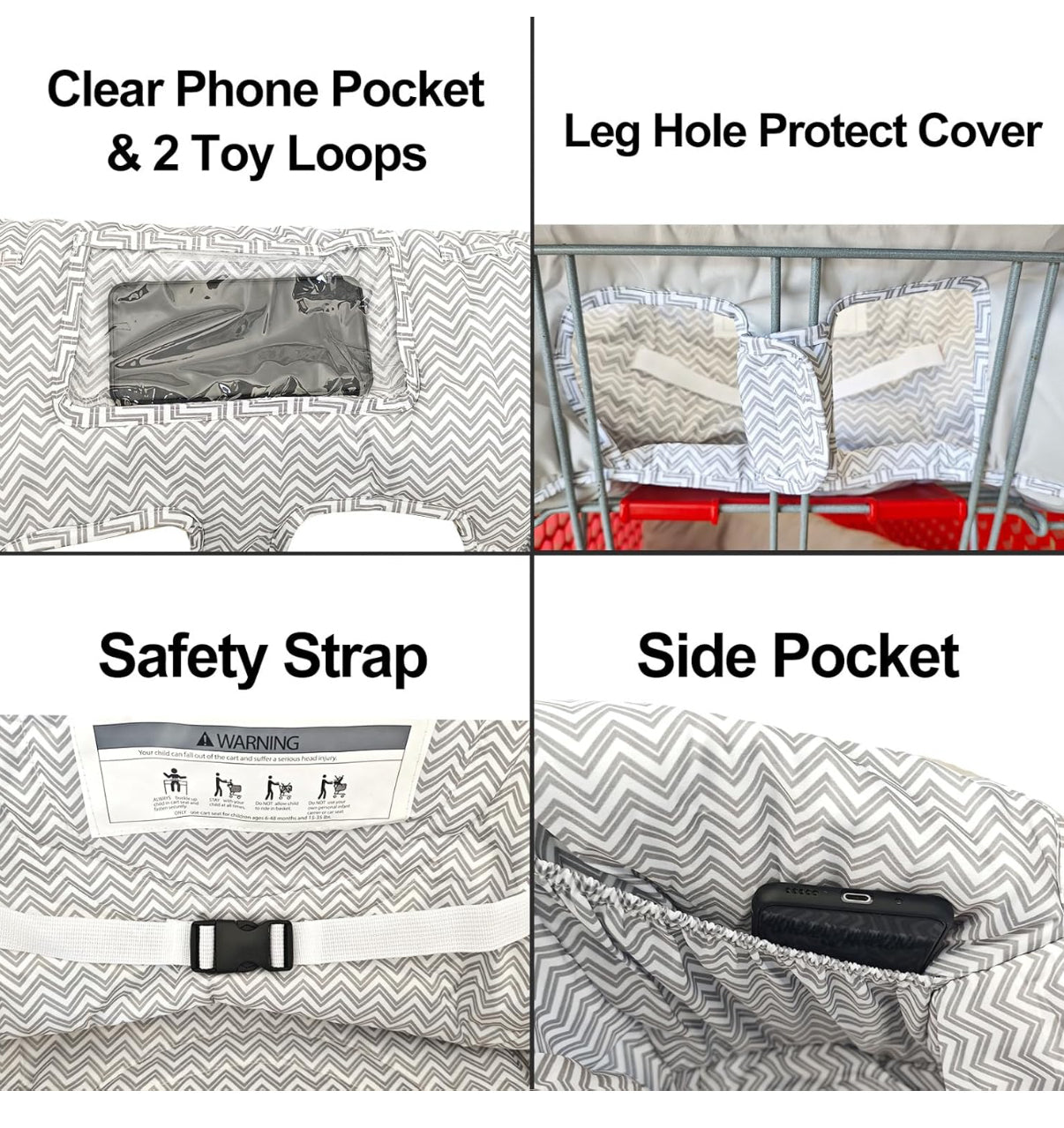 Almohada suave 2 en 1 para carrito de compras