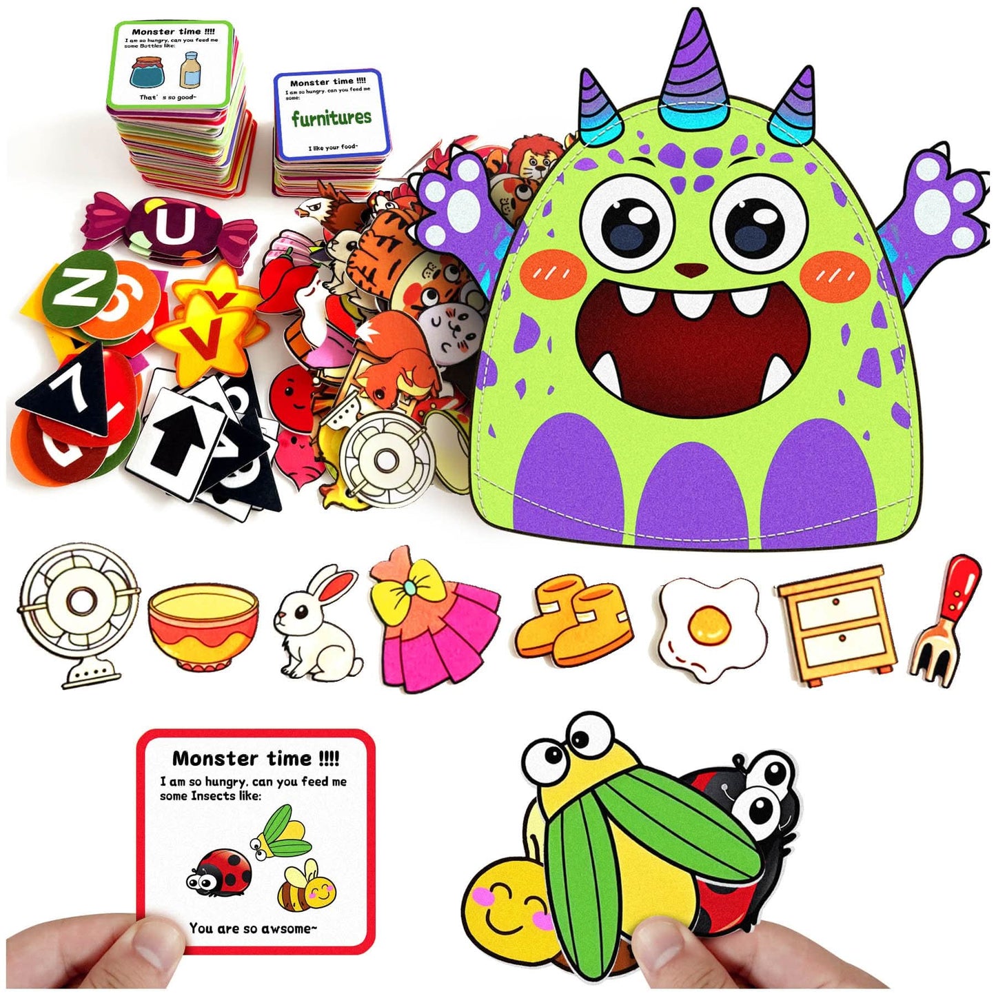 Lindo animal alfabeto monstruo juguete de aprendizaje colorido juego a juego Montessori