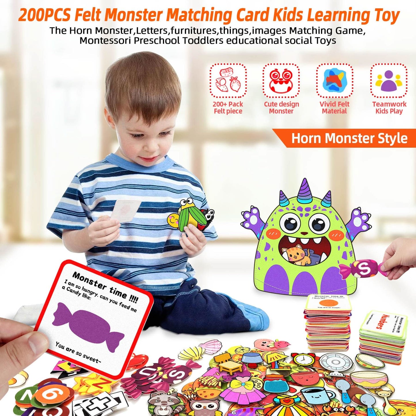 Lindo animal alfabeto monstruo juguete de aprendizaje colorido juego a juego Montessori