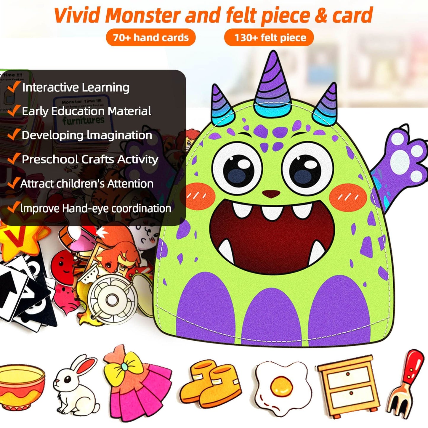 Lindo animal alfabeto monstruo juguete de aprendizaje colorido juego a juego Montessori